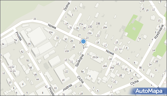 Biała Podlaska, Spokojna, 4, mapa Białej Podlaskiej