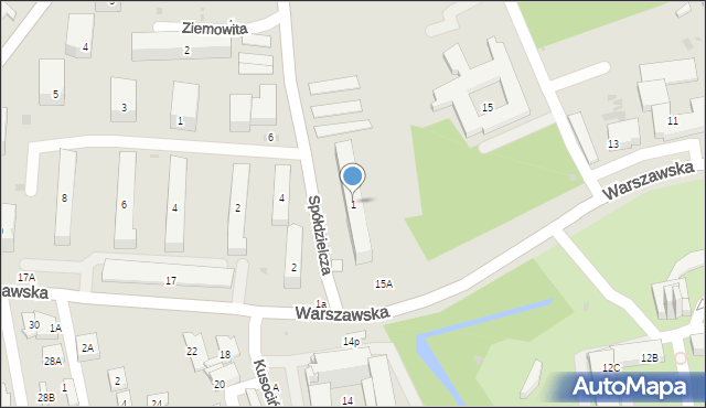 Biała Podlaska, Spółdzielcza, 1, mapa Białej Podlaskiej