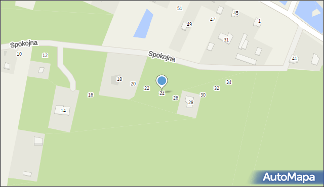 Białobrzeg Dalszy, Spokojna, 24, mapa Białobrzeg Dalszy