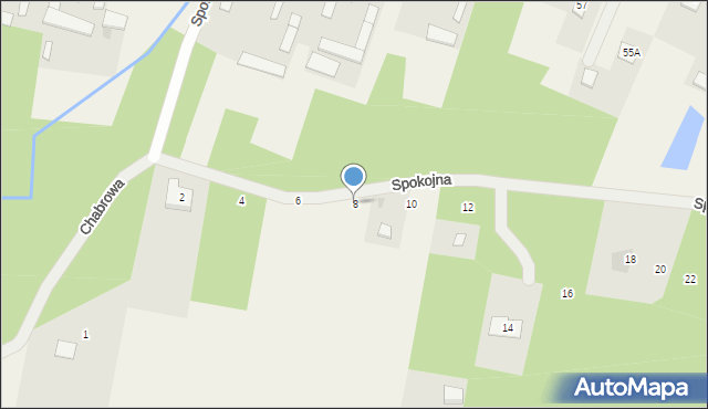 Białobrzeg Dalszy, Spokojna, 8, mapa Białobrzeg Dalszy