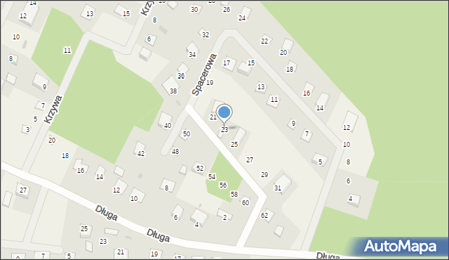 Białobrzegi, Spacerowa, 23, mapa Białobrzegi