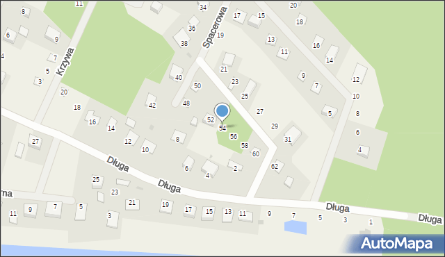Białobrzegi, Spacerowa, 54, mapa Białobrzegi