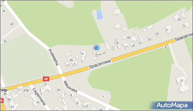 Białobrzegi, Spacerowa, 11, mapa Białobrzegi
