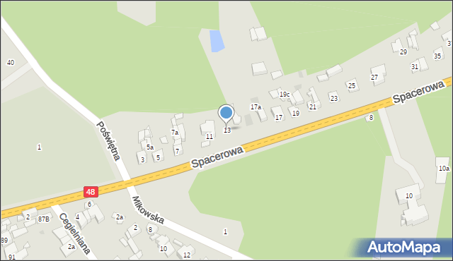 Białobrzegi, Spacerowa, 13, mapa Białobrzegi