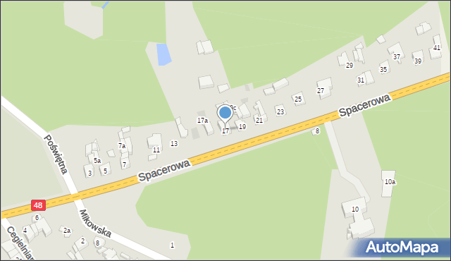 Białobrzegi, Spacerowa, 17, mapa Białobrzegi