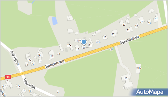 Białobrzegi, Spacerowa, 19A, mapa Białobrzegi