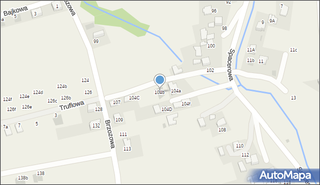 Bibice, Spacerowa, 104b, mapa Bibice