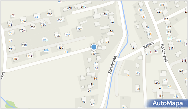 Bibice, Spacerowa, 80, mapa Bibice