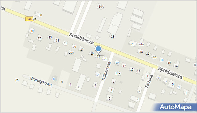 Bielsk, Spółdzielcza, 23, mapa Bielsk