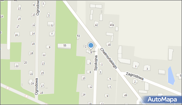 Bieniewiec, Spokojna, 4, mapa Bieniewiec