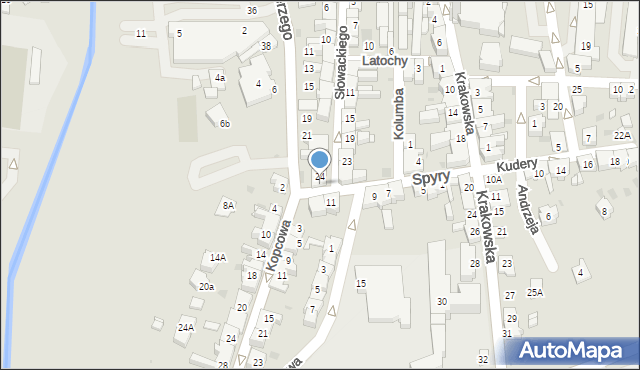 Bieruń, Spyry Jana, 10, mapa Bieruń