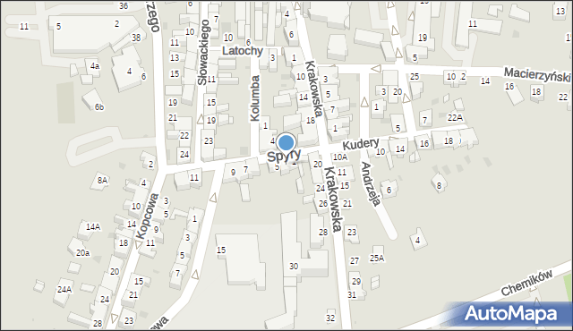 Bieruń, Spyry Jana, 3, mapa Bieruń