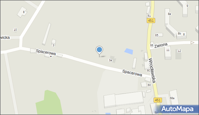 Bierutów, Spacerowa, 3b, mapa Bierutów