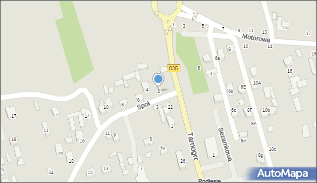 Biłgoraj, Spokojna, 2, mapa Biłgoraj