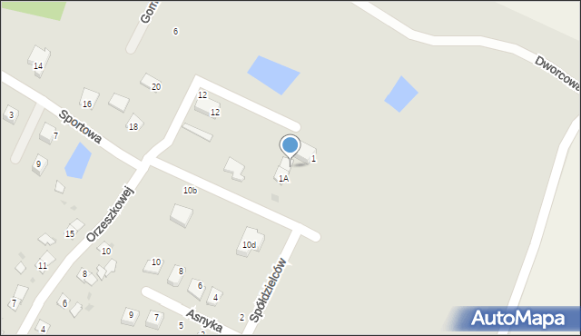 Bisztynek, Spółdzielców, 1B, mapa Bisztynek