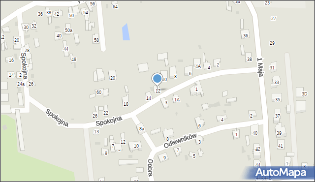 Blachownia, Spokojna, 12, mapa Blachownia
