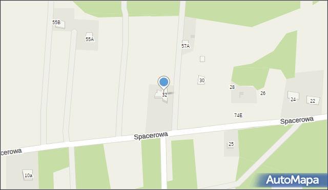 Blochy, Spacerowa, 32, mapa Blochy