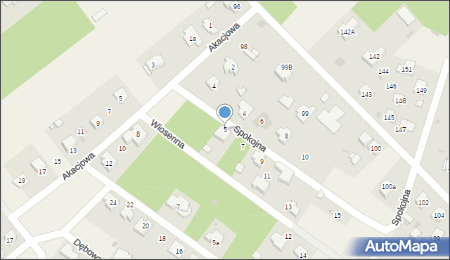 Blok Dobryszyce, Spokojna, 5, mapa Blok Dobryszyce