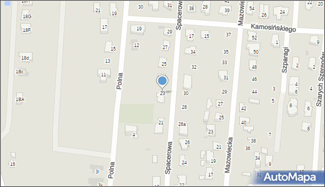Błonie, Spacerowa, 23, mapa Błonie