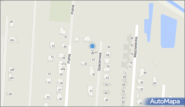 Błonie, Spacerowa, 45, mapa Błonie