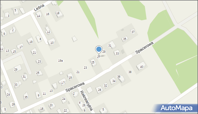 Borek Szlachecki, Spacerowa, 27, mapa Borek Szlachecki