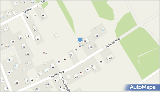 Borek Szlachecki, Spacerowa, 29, mapa Borek Szlachecki