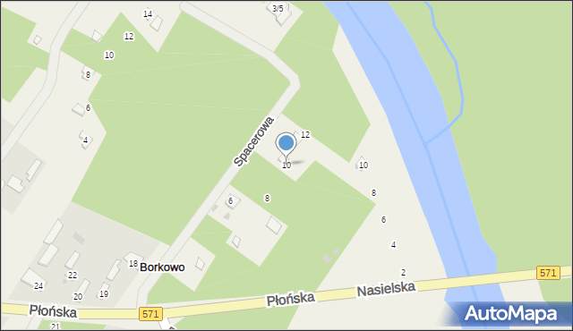 Borkowo, Spacerowa, 10, mapa Borkowo