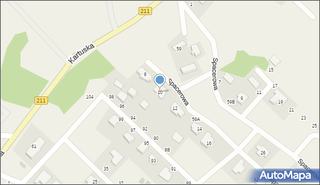 Borkowo, Spacerowa, 10, mapa Borkowo