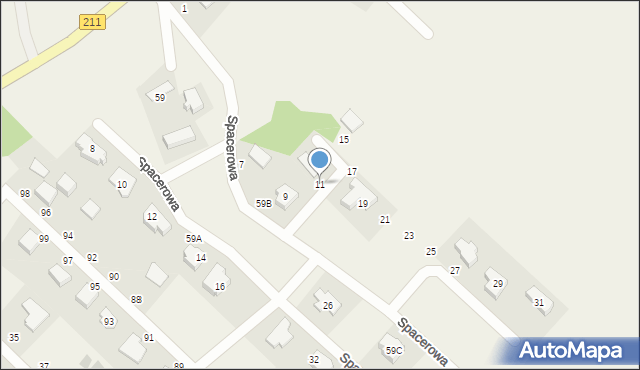 Borkowo, Spacerowa, 11, mapa Borkowo