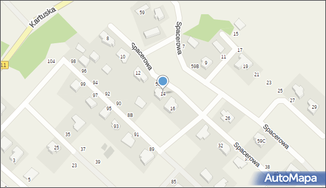 Borkowo, Spacerowa, 14, mapa Borkowo