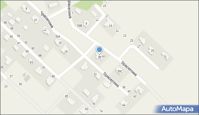 Borkowo, Spacerowa, 26, mapa Borkowo