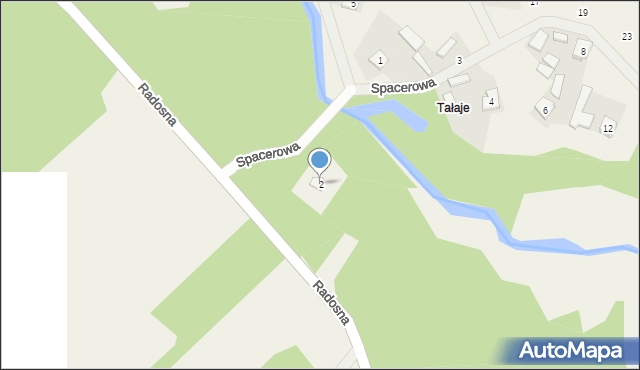 Borowa, Spacerowa, 2, mapa Borowa