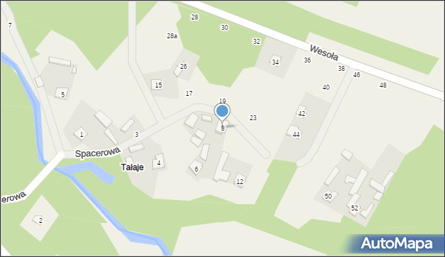 Borowa, Spacerowa, 8, mapa Borowa