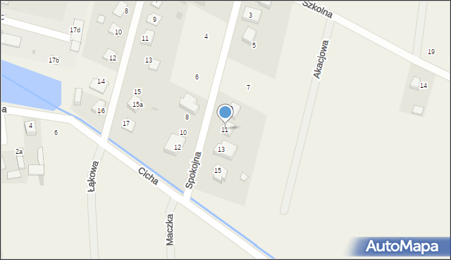 Borowie, Spokojna, 11, mapa Borowie