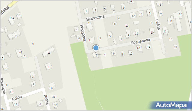 Borowo, Spacerowa, 2, mapa Borowo