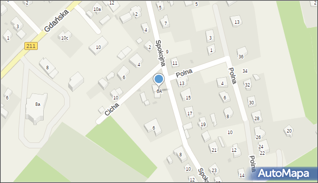 Borowo, Spokojna, 6A, mapa Borowo