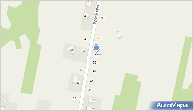 Borzęcin Duży, Spacerowa, 52, mapa Borzęcin Duży