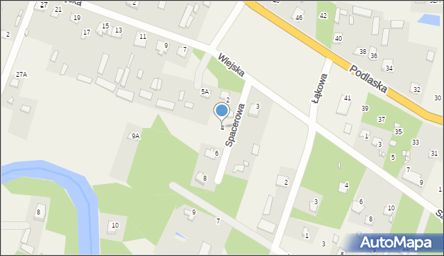 Borzychy, Spacerowa, 4, mapa Borzychy