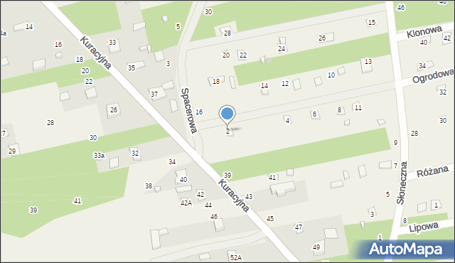 Borzymy, Spacerowa, 2, mapa Borzymy