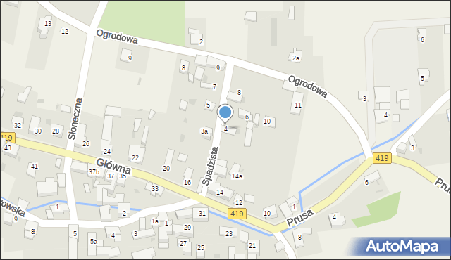 Branice, Spadzista, 4, mapa Branice