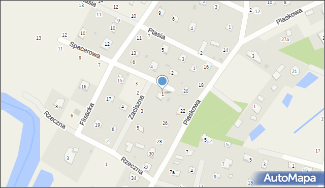 Brzeźce, Spacerowa, 1, mapa Brzeźce