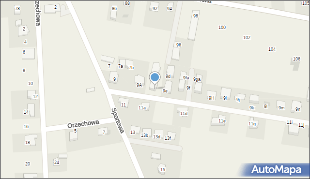 Brzezia Łąka, Sportowa, 9b, mapa Brzezia Łąka