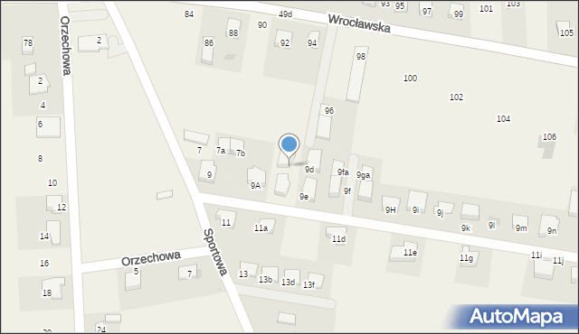 Brzezia Łąka, Sportowa, 9c, mapa Brzezia Łąka