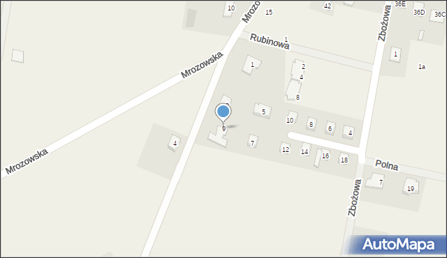 Brzezina, Spacerowa, 9, mapa Brzezina