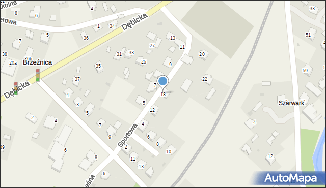 Brzeźnica, Sportowa, 18, mapa Brzeźnica