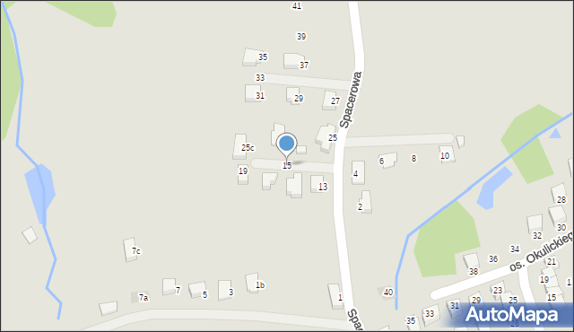 Brzozów, Spacerowa, 15, mapa Brzozów