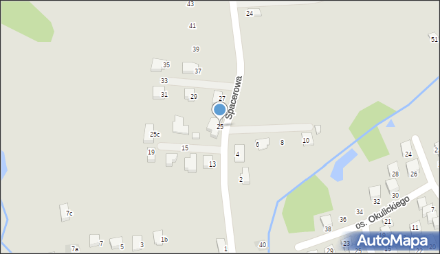 Brzozów, Spacerowa, 25, mapa Brzozów