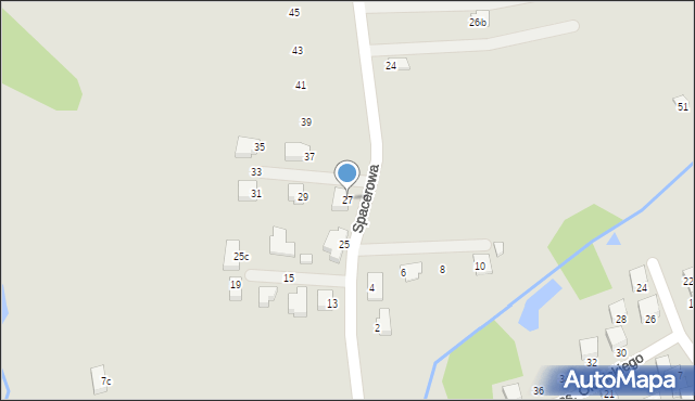 Brzozów, Spacerowa, 27, mapa Brzozów