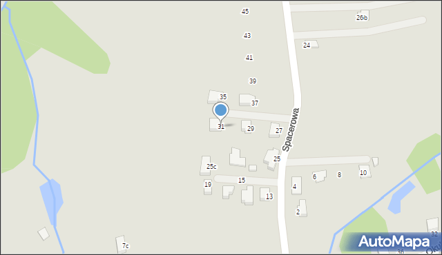 Brzozów, Spacerowa, 31, mapa Brzozów