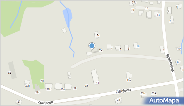 Brzozów, Spacerowa, 7b, mapa Brzozów